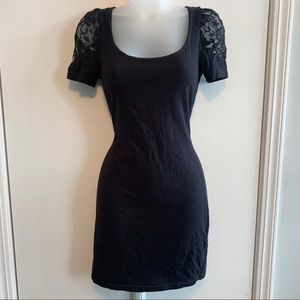 Lace Puff Sleeve Bodycon Dress